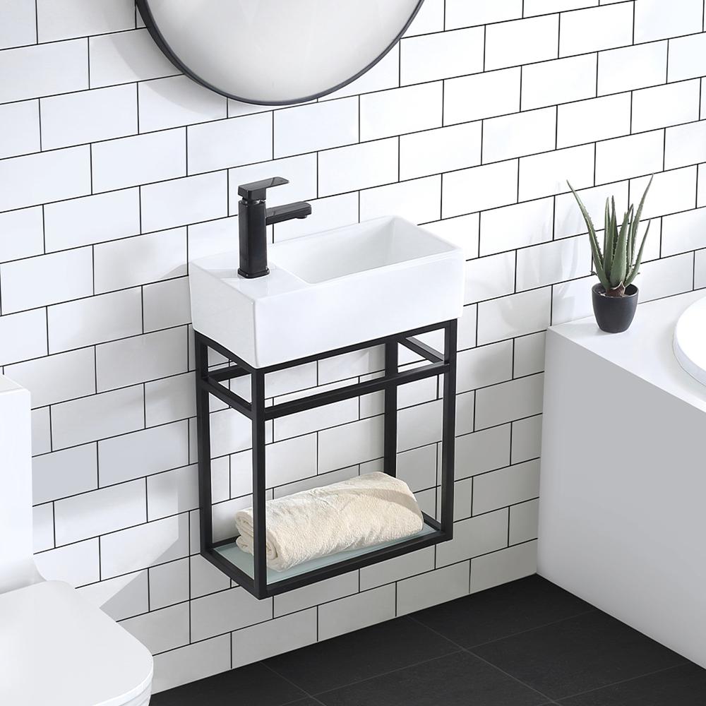 Pierre 19.5 Single, Metal Frame, Open Shelf, Bathroom Vanity. Picture 18