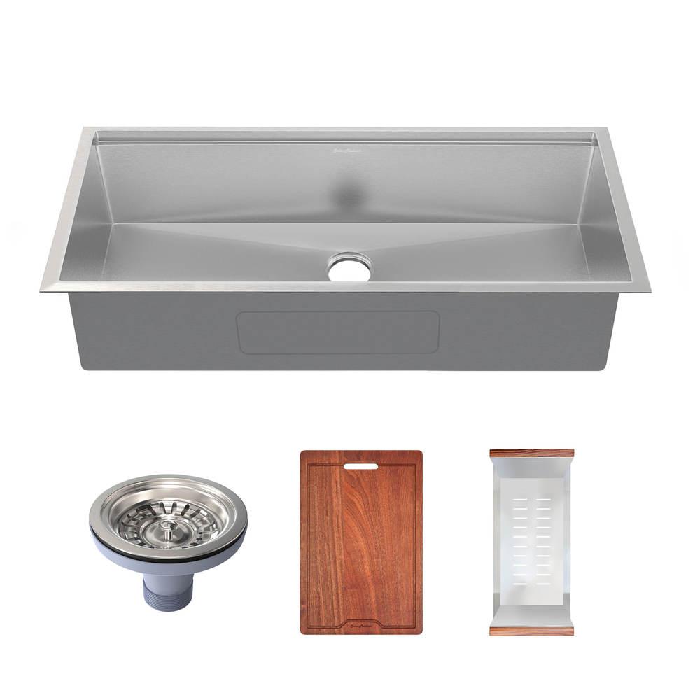 Rivage 45 x 19 Single Basin Undermount Kitchen Workstation Sink. Picture 3