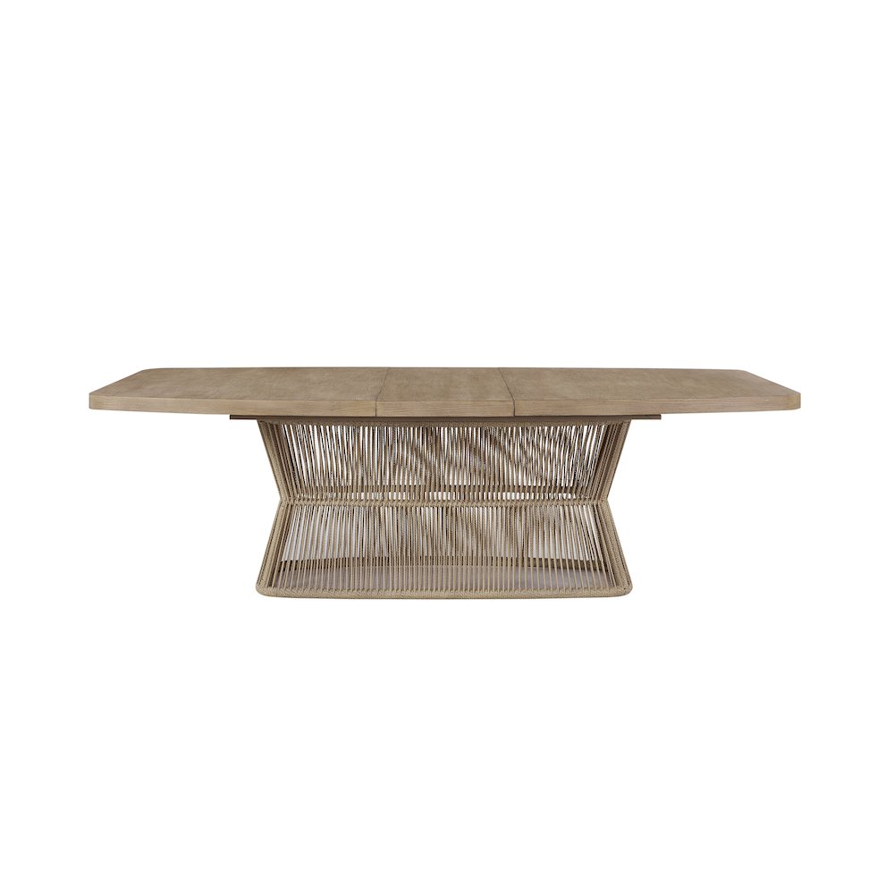 Elements Rope Pedestal Dining Table In Toffee Finish. Picture 5