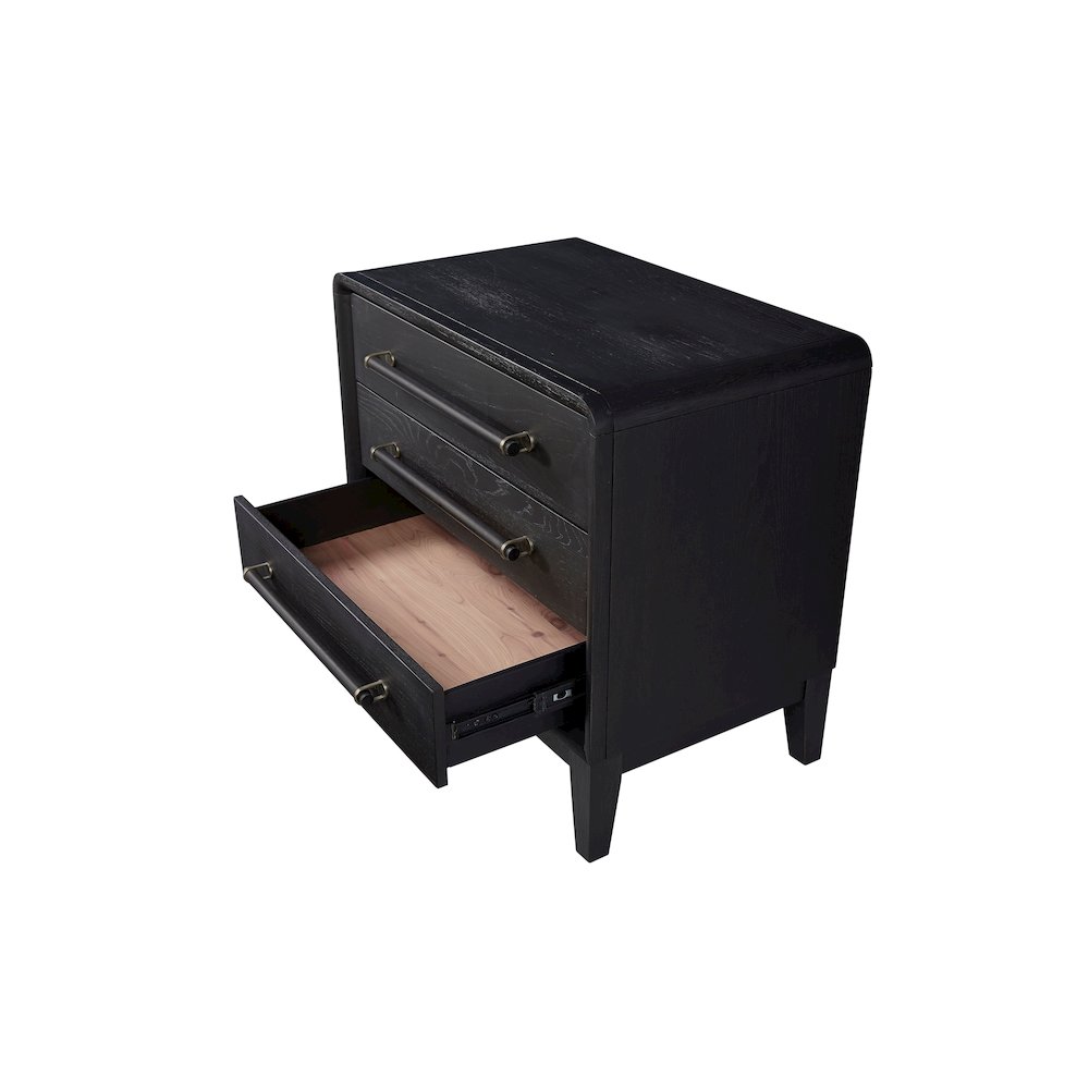 Aurora 3 Drawer Nightstand W/ USB - Peppercorn. Picture 5