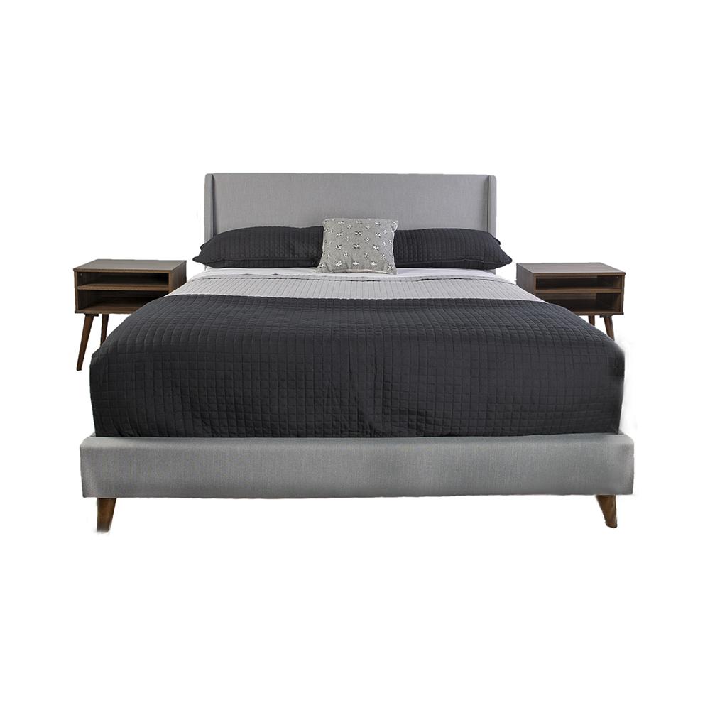 Maddison Upholstered Queen Bed In A Box W/ 2 Nightstands. Picture 7
