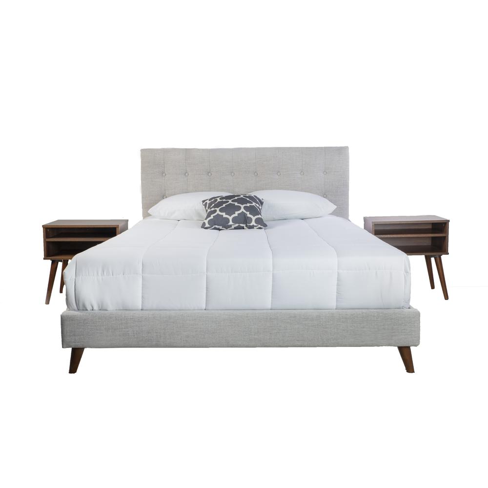 Myla Upholstered Queen Bed In A Box W/ Nightstands. Picture 12