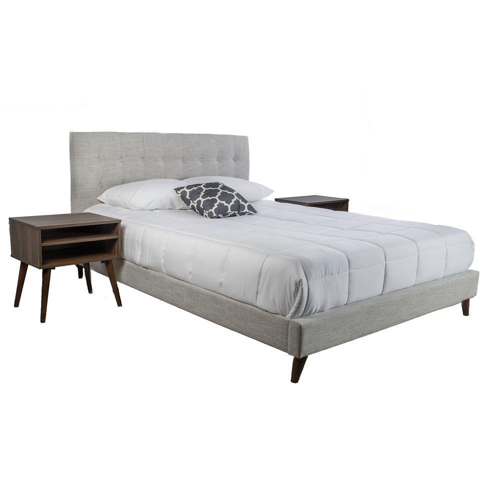 Myla Upholstered Queen Bed In A Box W/ Nightstands. Picture 13