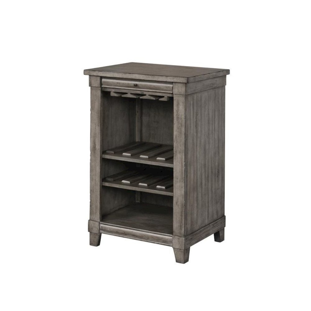 Gray Wine Cabinet with Storage – Bar for Living Room with Tray and Shelf. Picture 1
