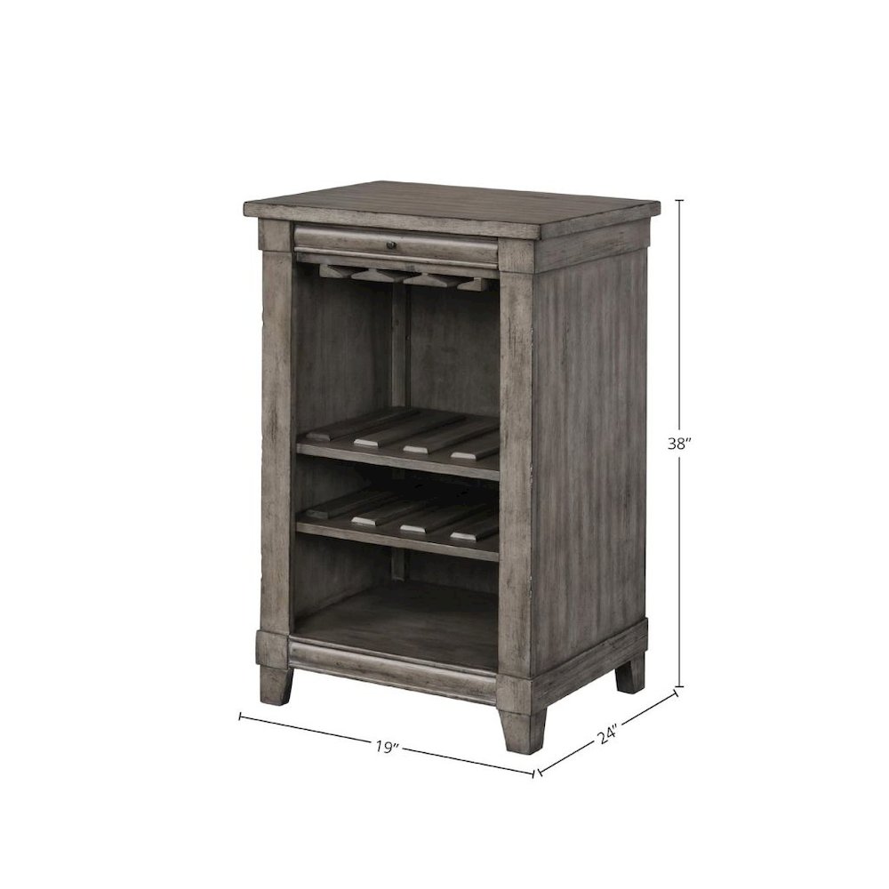 Gray Wine Cabinet with Storage – Bar for Living Room with Tray and Shelf. Picture 4
