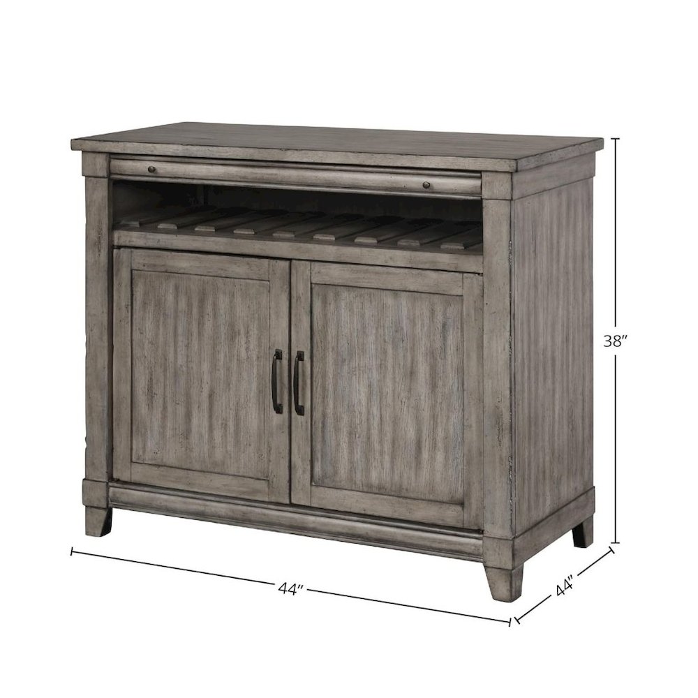 Gray Console Table with Storage – Rustic Bar Cabinet for Living Room Use. Picture 5