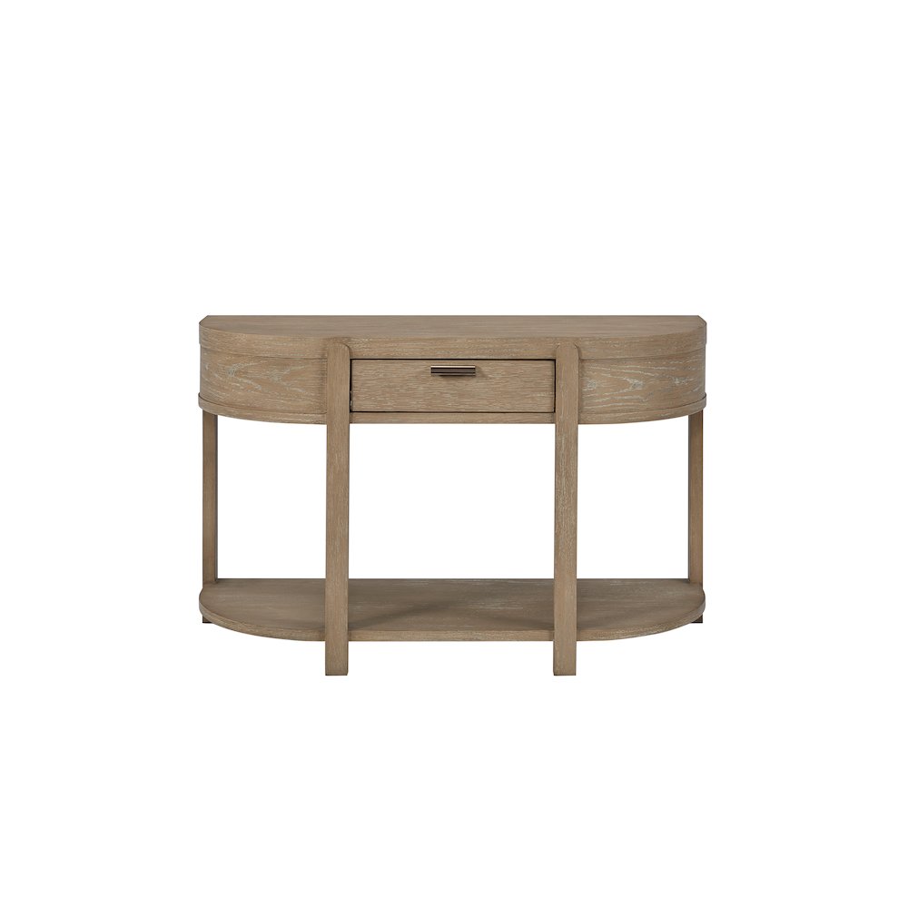 Transitional Elements Curved 1-Drawer Console Table - Toffee. Picture 3