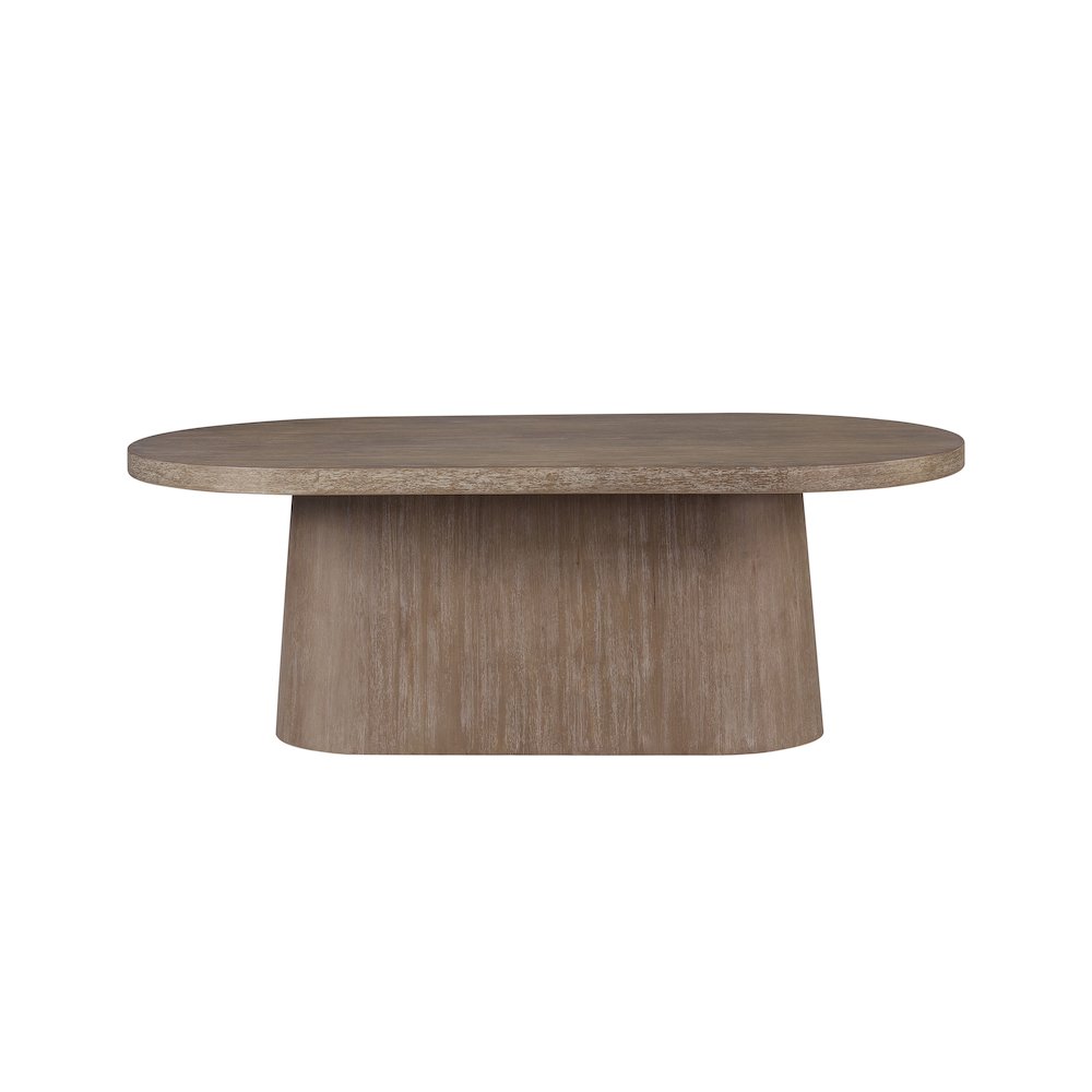 Elements Oval Pedestal Table - In Cocoa Finish. Picture 6