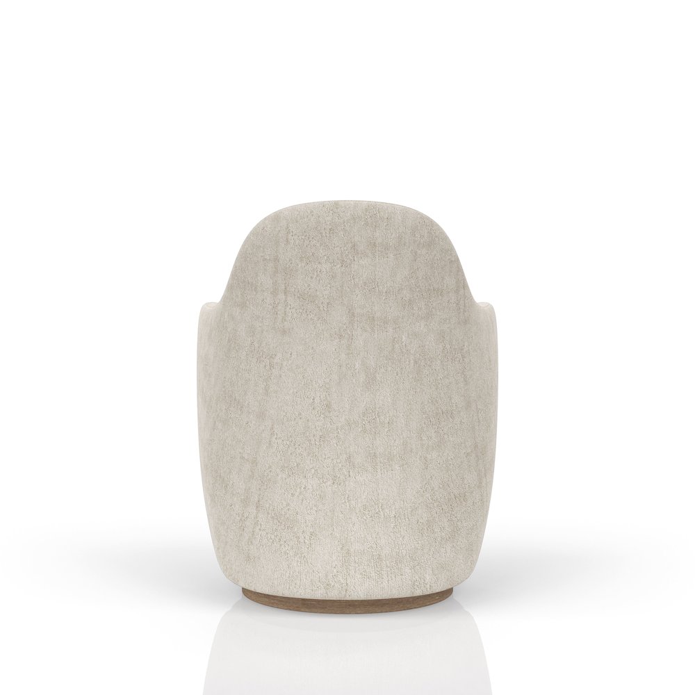 Elements Barrel Chair - Ivory In Cocoa Finish. Picture 4