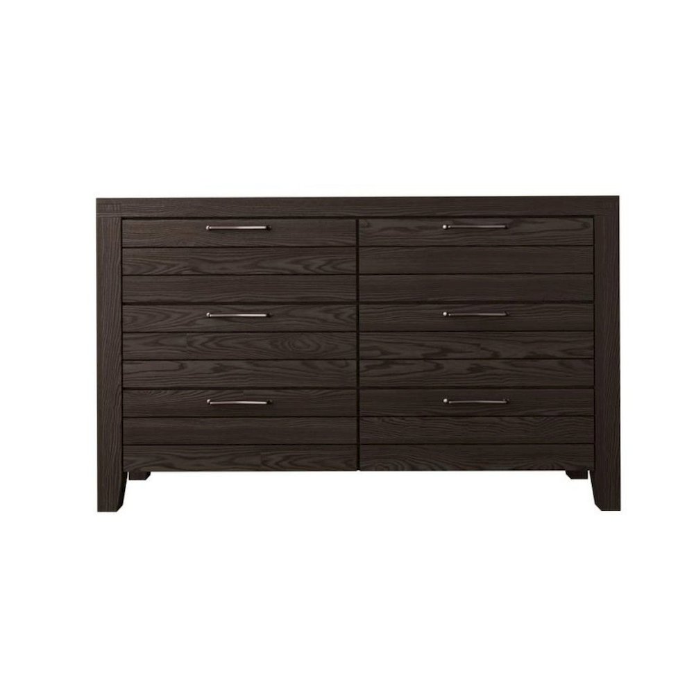 Brown Wood 6 Drawer Dresser – Solid Hardwood Dresser for Bedroom Storage. Picture 4