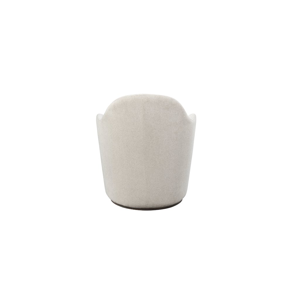 Elements Barrel Chair - Ivory In Cocoa Finish. Picture 7