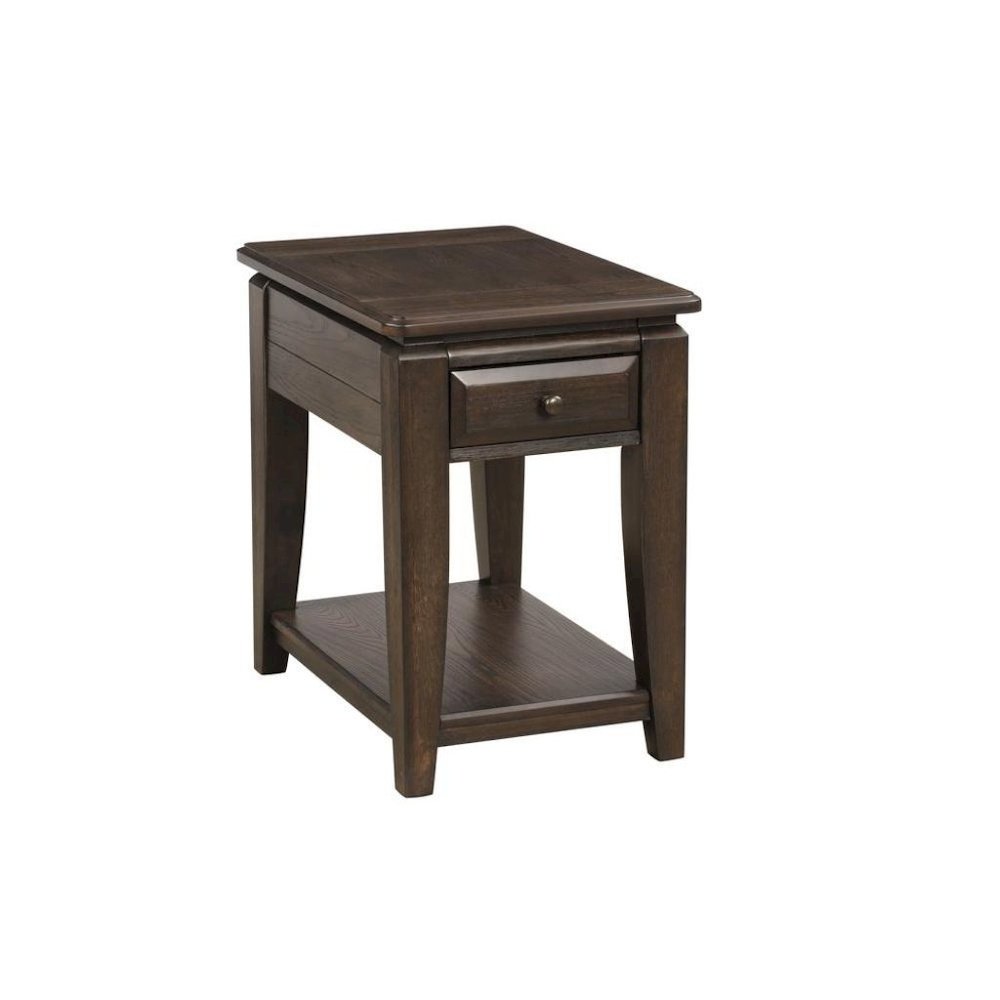 Mahogany Side Table with 1 Drawer – Wooden Table for Bedroom or Living Room. Picture 1