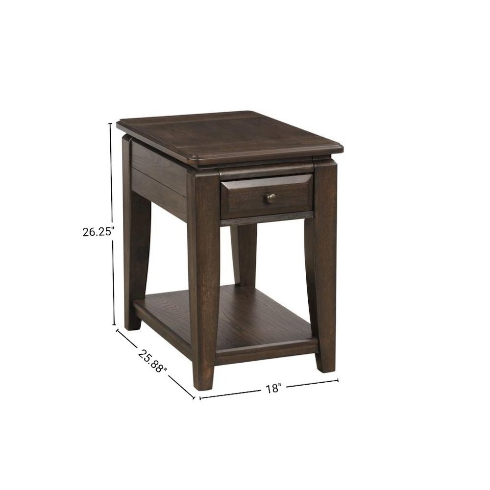 Mahogany Side Table with 1 Drawer – Wooden Table for Bedroom or Living Room. Picture 5