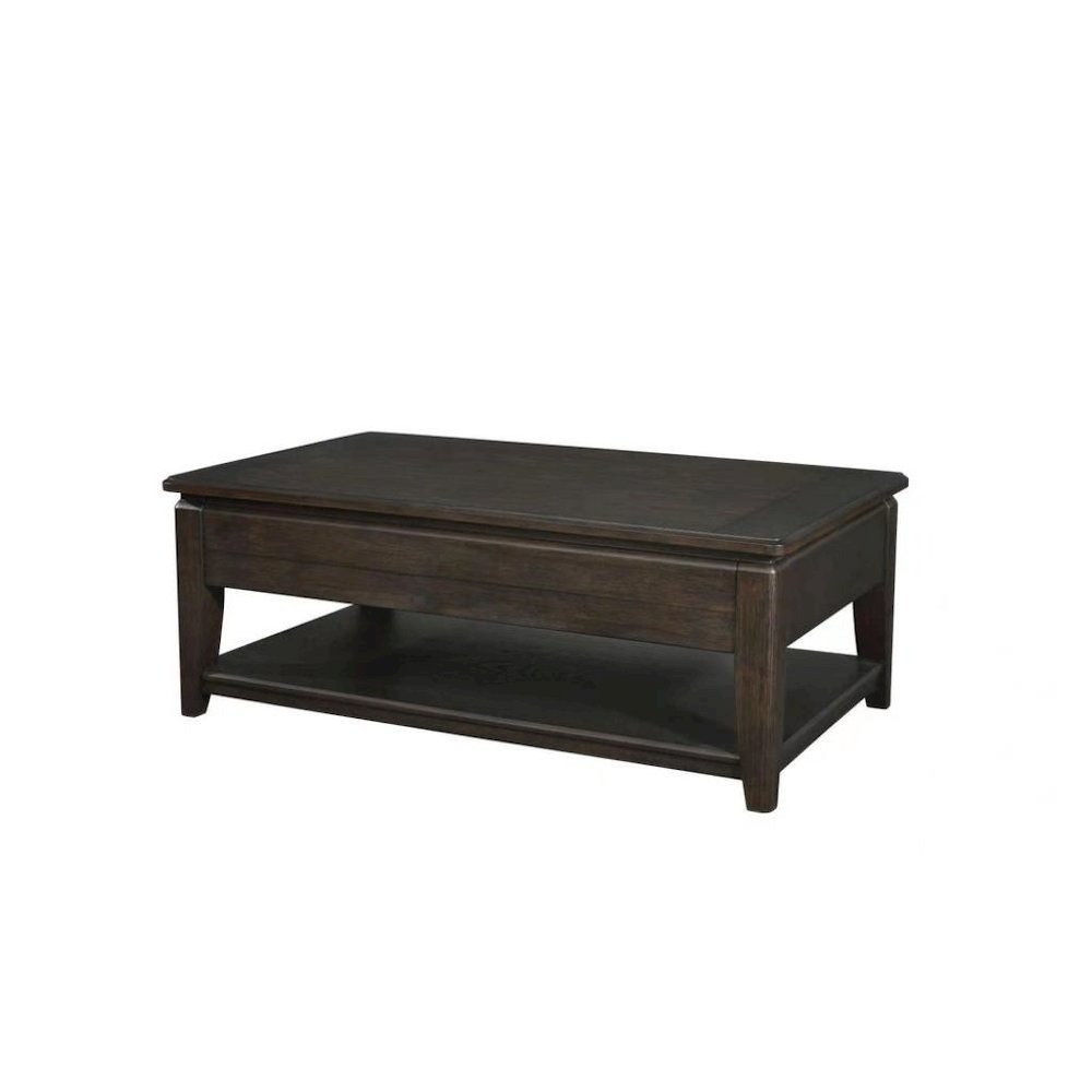 Mahogany Lift Top Cocktail Table – Modern Coffee Table with Storage. Picture 1