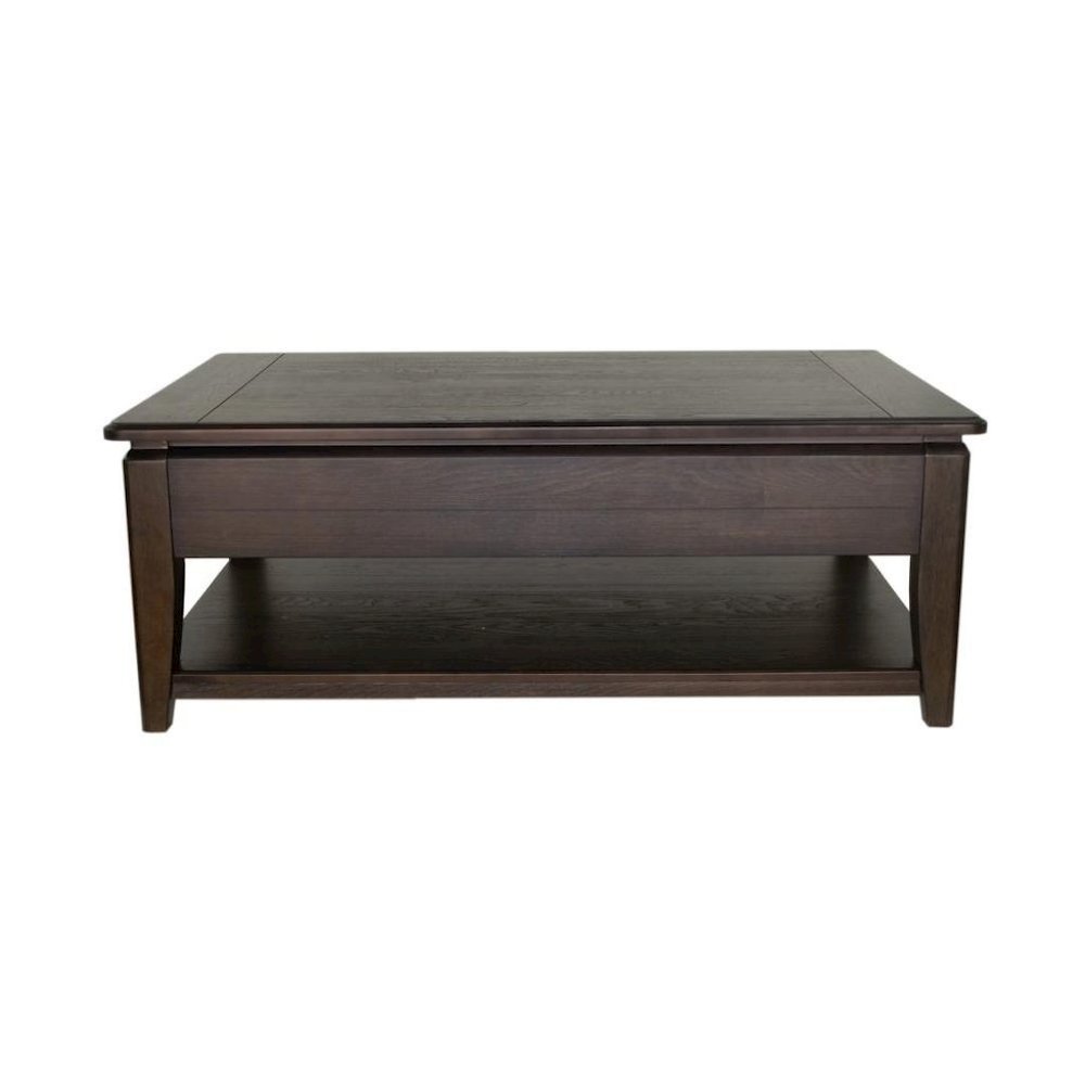 Mahogany Lift Top Cocktail Table – Modern Coffee Table with Storage. Picture 5