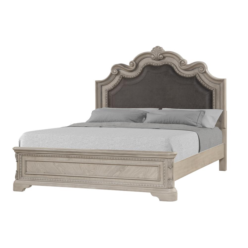 Coventry Grey Uph Panel King Bed. Picture 1