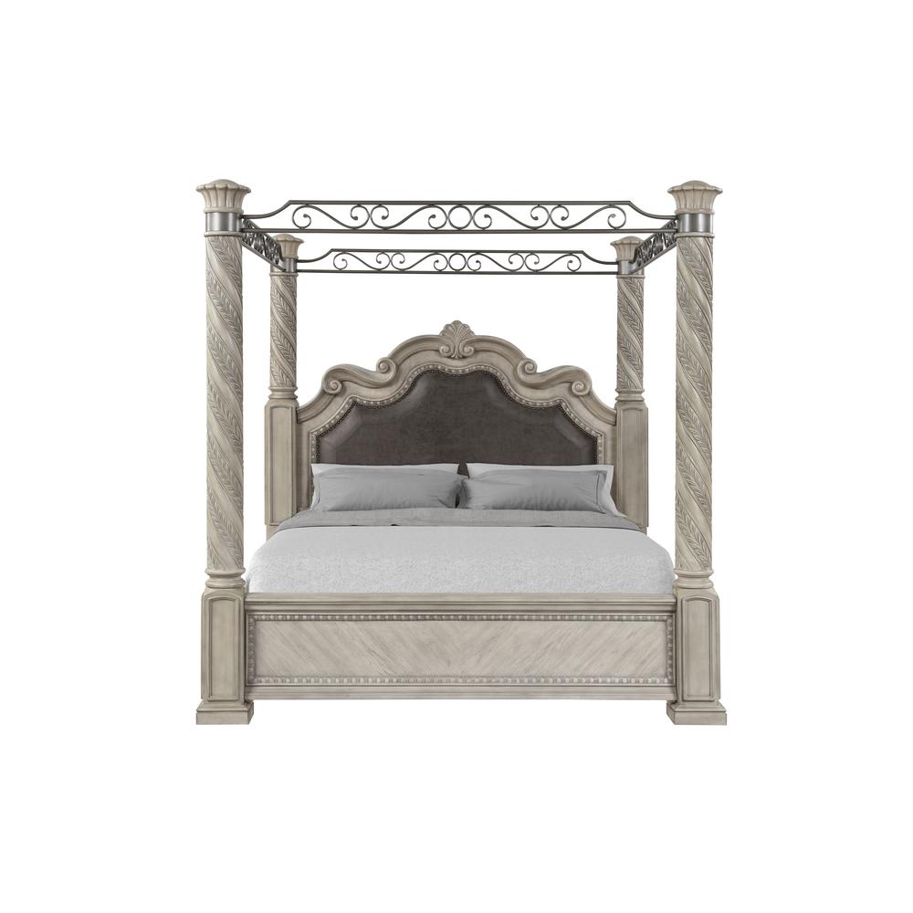 Coventry Uph Panel Canopy King Bed. Picture 1