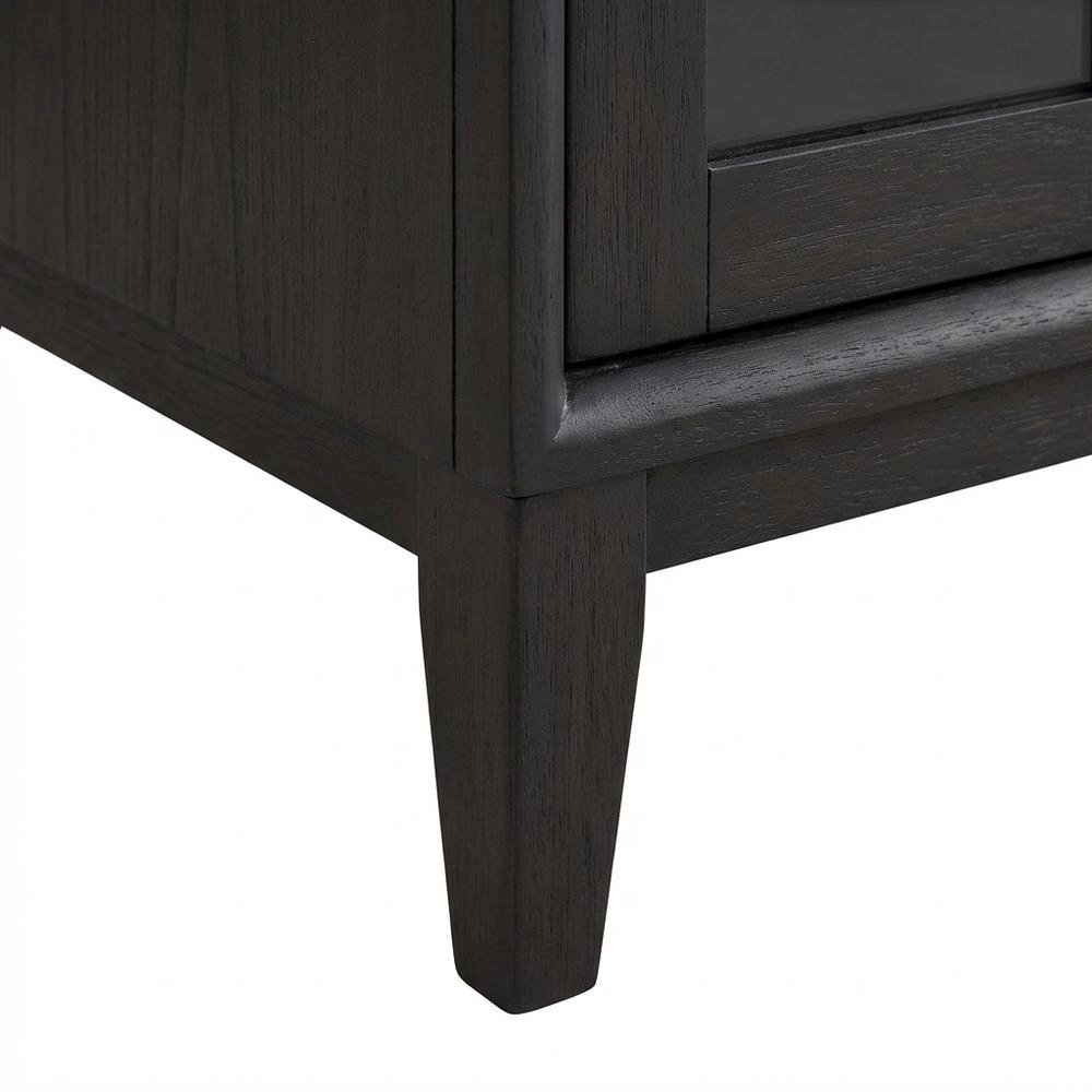 Peppercorn Glass Door Nightstand with Transitional Casual Style. Picture 5