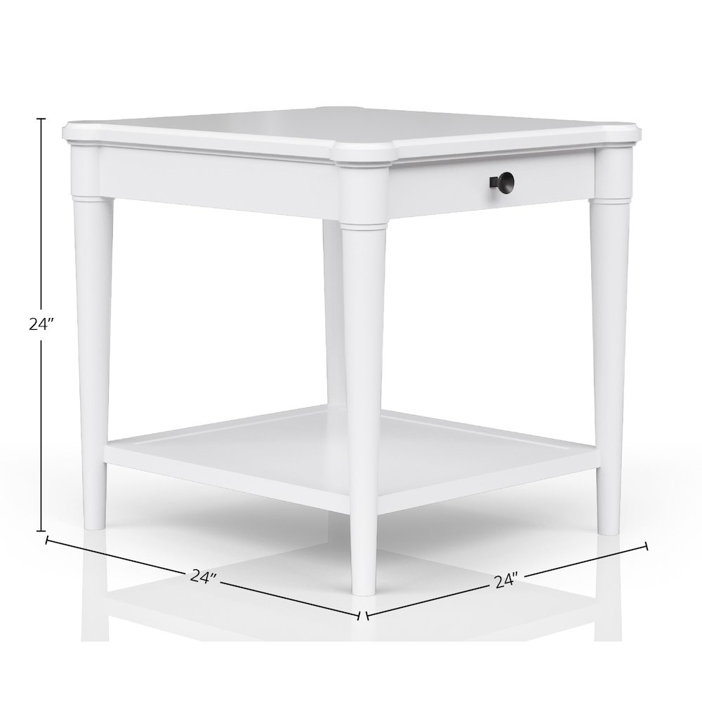 Wilmington Wood End Table-White. Picture 6