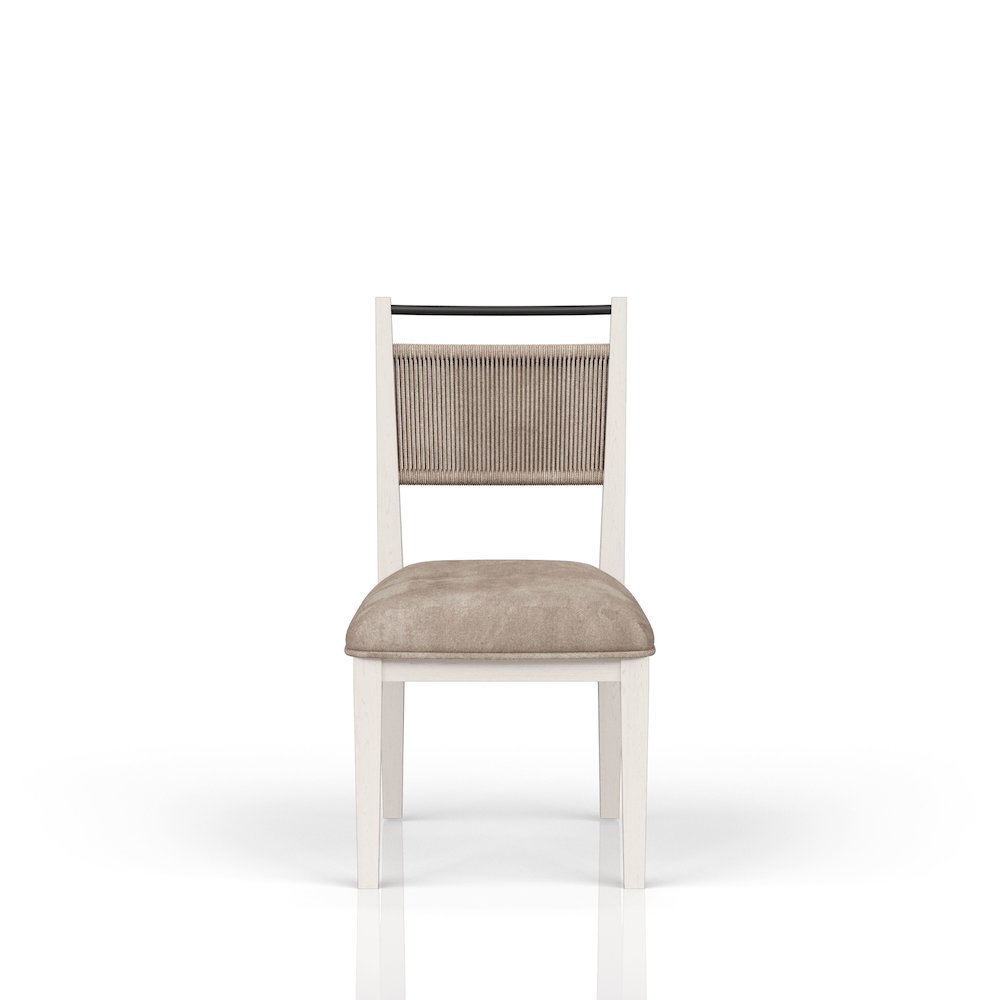 Elements Rope Back Chair - In Vanilla Finish. Picture 1