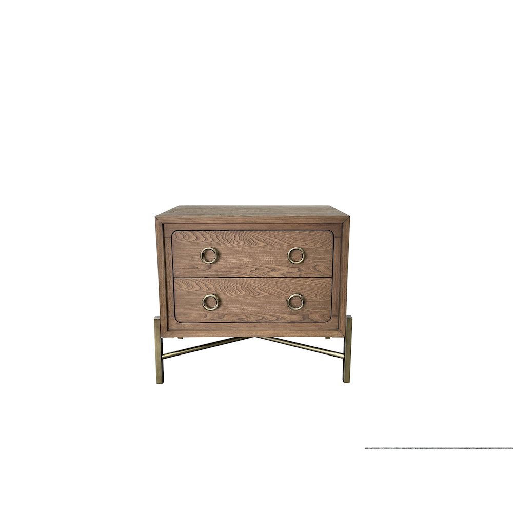 Aurora 2 Drawer Nightstand W/ USB - Latte. Picture 2