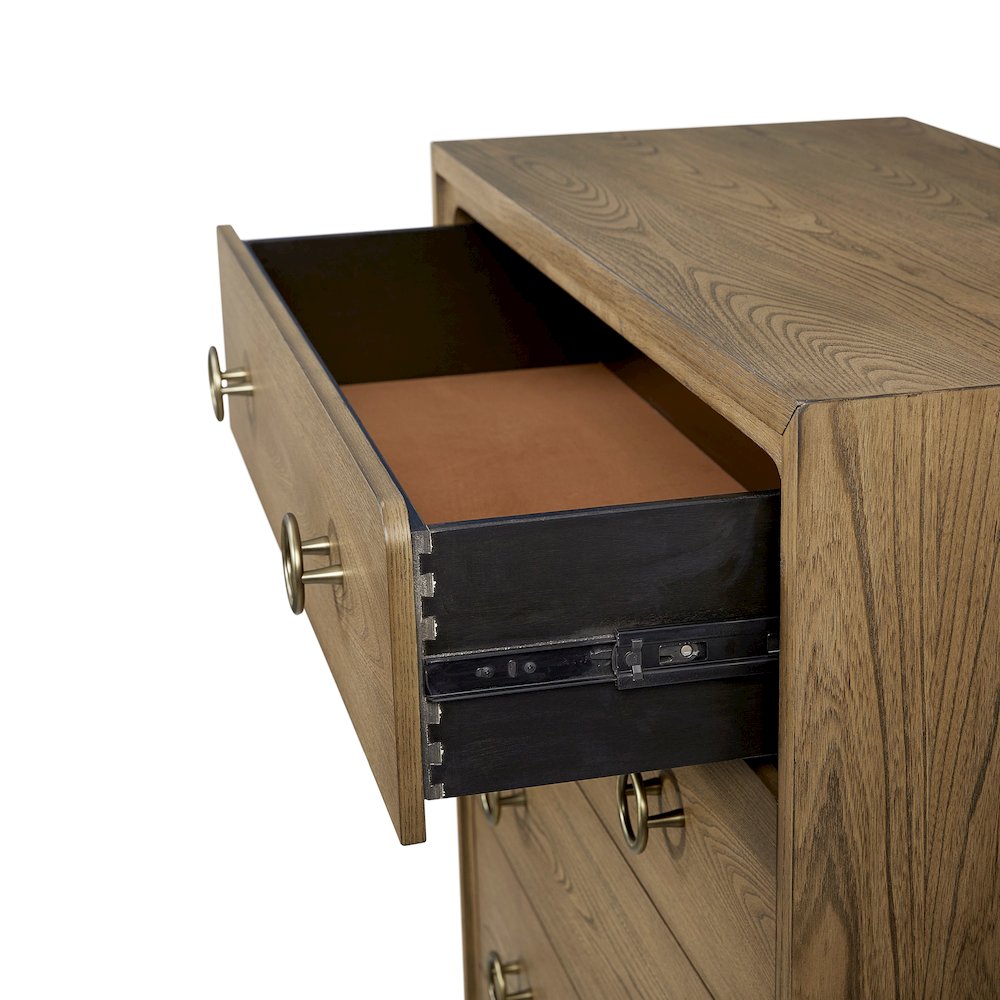 Aurora 5 Drawer Chest - Latte. Picture 3