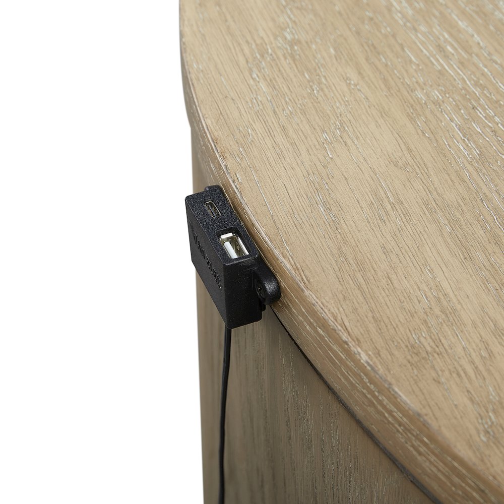 Transitional Elements Oval Nightstand - Toffee. Picture 3