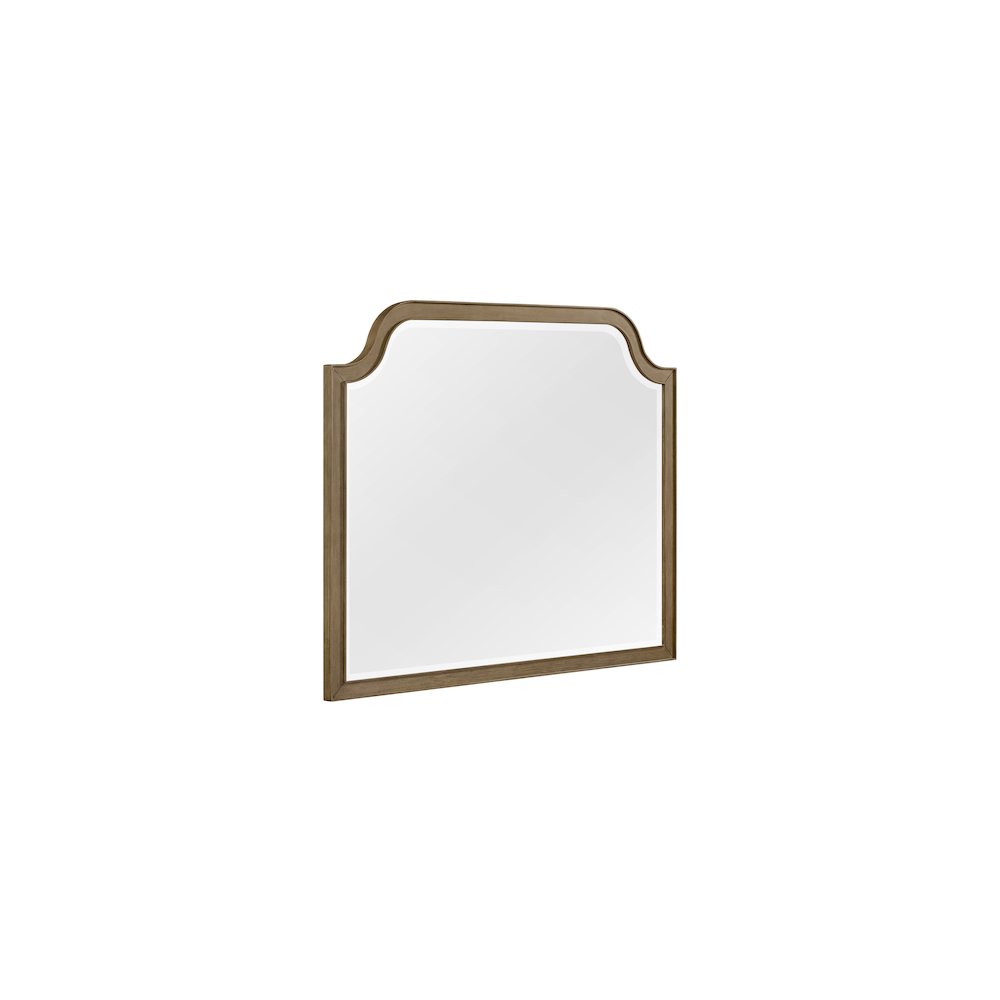 Magnolia Shaped Landscape Mirror - Almond. Picture 1