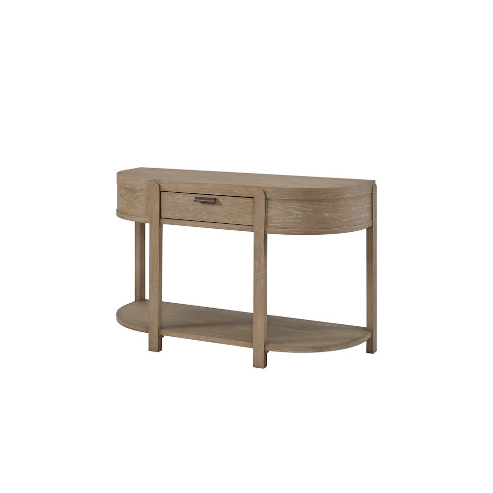 Transitional Elements Curved 1-Drawer Console Table - Toffee. Picture 2