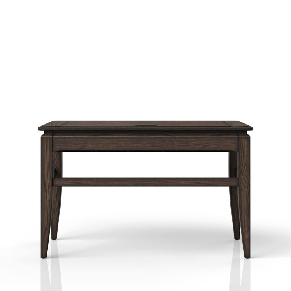 Brown Wooden Writing Desk with Drawer – Vintage Wood Computer Desk. Picture 4