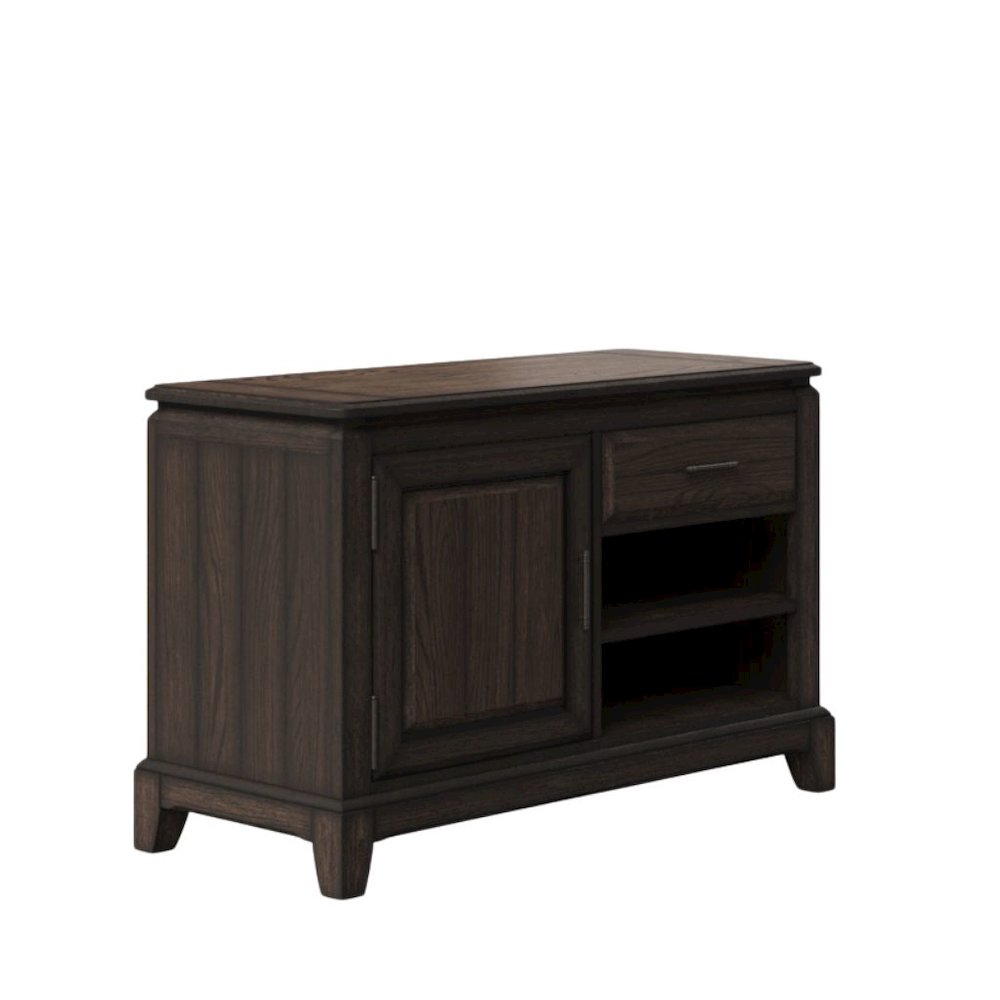 Brown Wood Credenza Storage Cabinet with 1  Drawer and 2 Shelves for Living Room. Picture 1