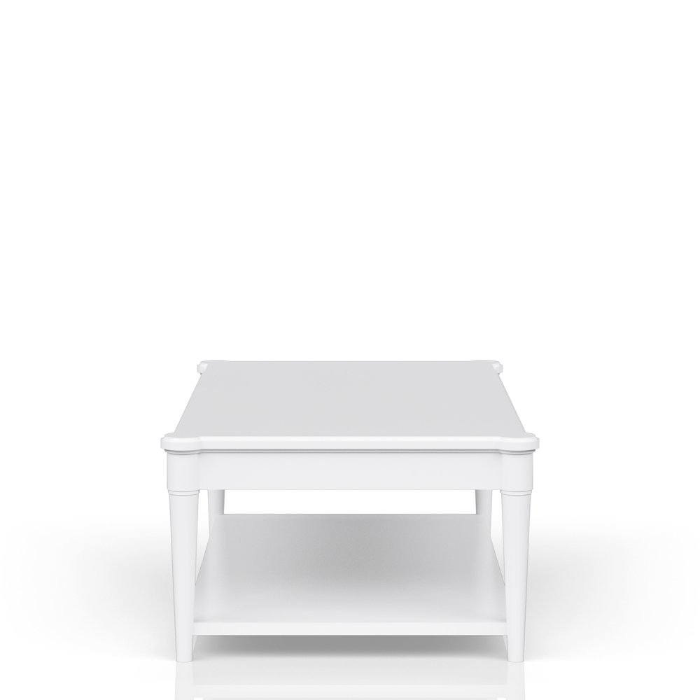 Wilmington Wood Top Cocktail Table W/ Casters-White. Picture 5