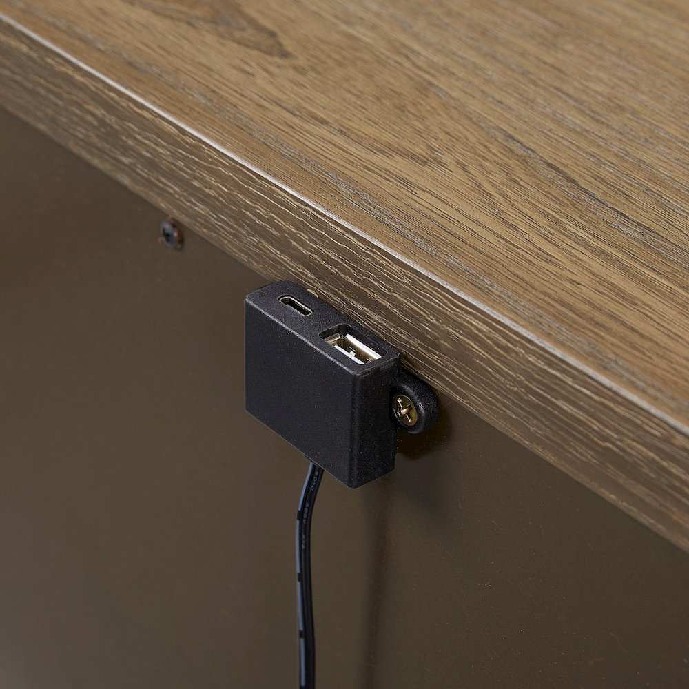 Aurora 3 Drawer Nightstand W/ USB - Latte. Picture 5