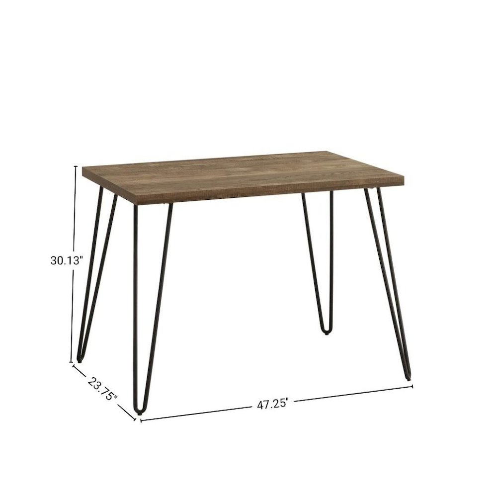 Rustic Wood and Metal Desk – Modern Home Office or Study Workstation. Picture 4