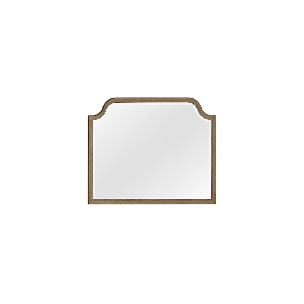 Magnolia Shaped Landscape Mirror - Almond. Picture 2