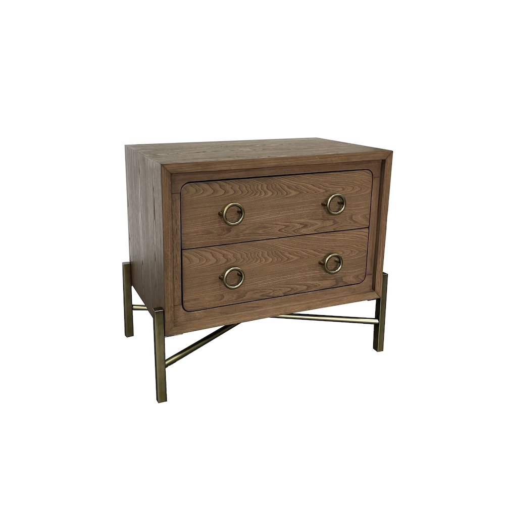 Aurora 2 Drawer Nightstand W/ USB - Latte. Picture 1