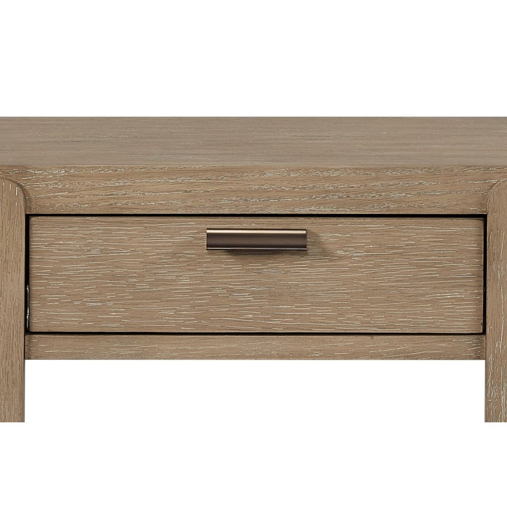 Transitional Elements Curved 1-Drawer Console Table - Toffee. Picture 4