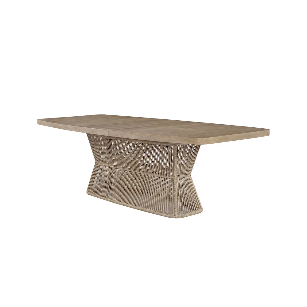 Elements Rope Pedestal Dining Table In Toffee Finish. Picture 1