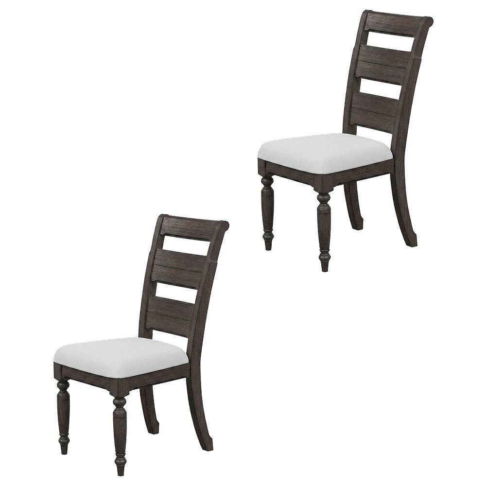 Solid Hardwood Ladder Back Dining Chair for Kitchen Dining Room, Set of 2. Picture 1