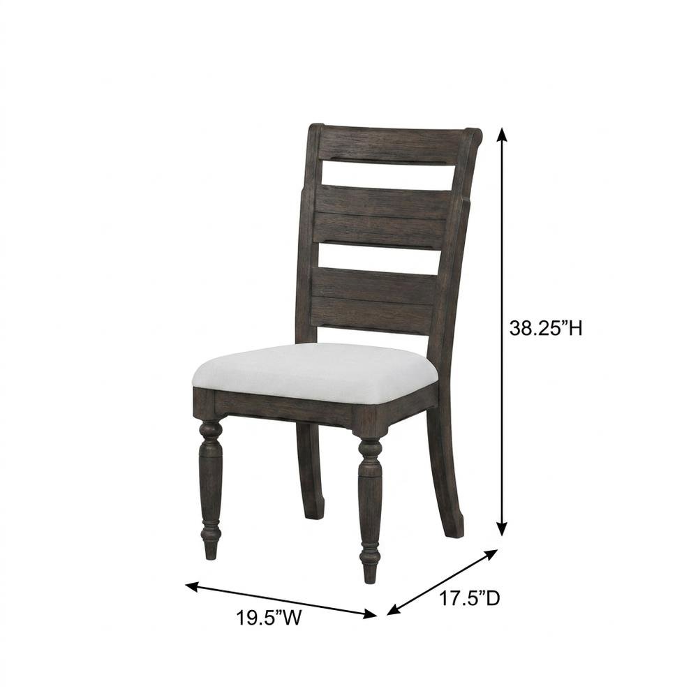 Solid Hardwood Ladder Back Dining Chair for Kitchen Dining Room, Set of 2. Picture 6