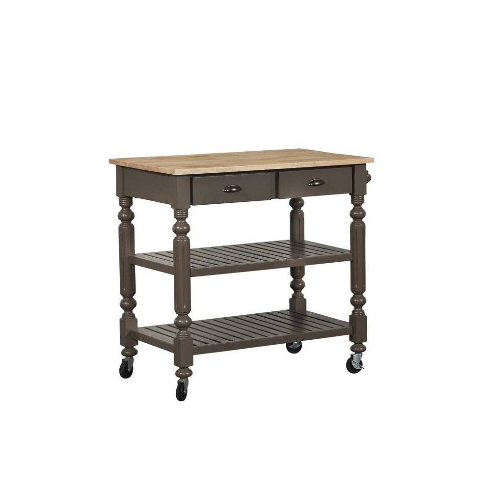 Payson Taupe Kitchen Cart. Picture 6