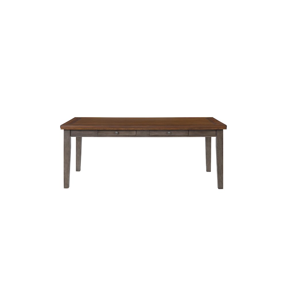 Will Dining Table W/ 6 Drawers in Gray / Brown Finish. Picture 2