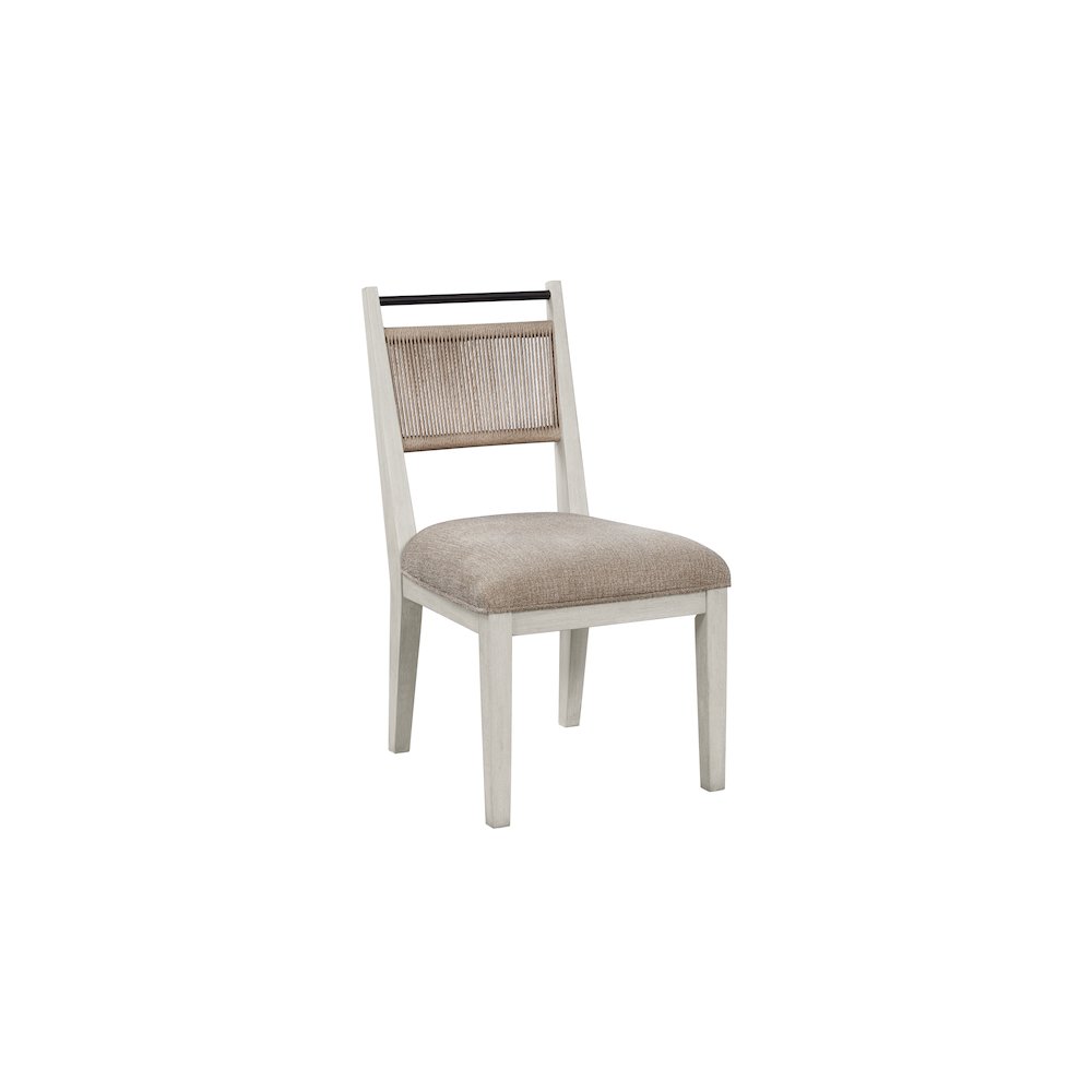 Elements Rope Back Chair - In Vanilla Finish. Picture 6