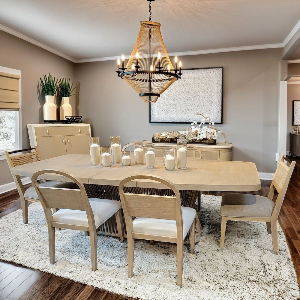 Elements Rope Pedestal Dining Table In Toffee Finish. Picture 6