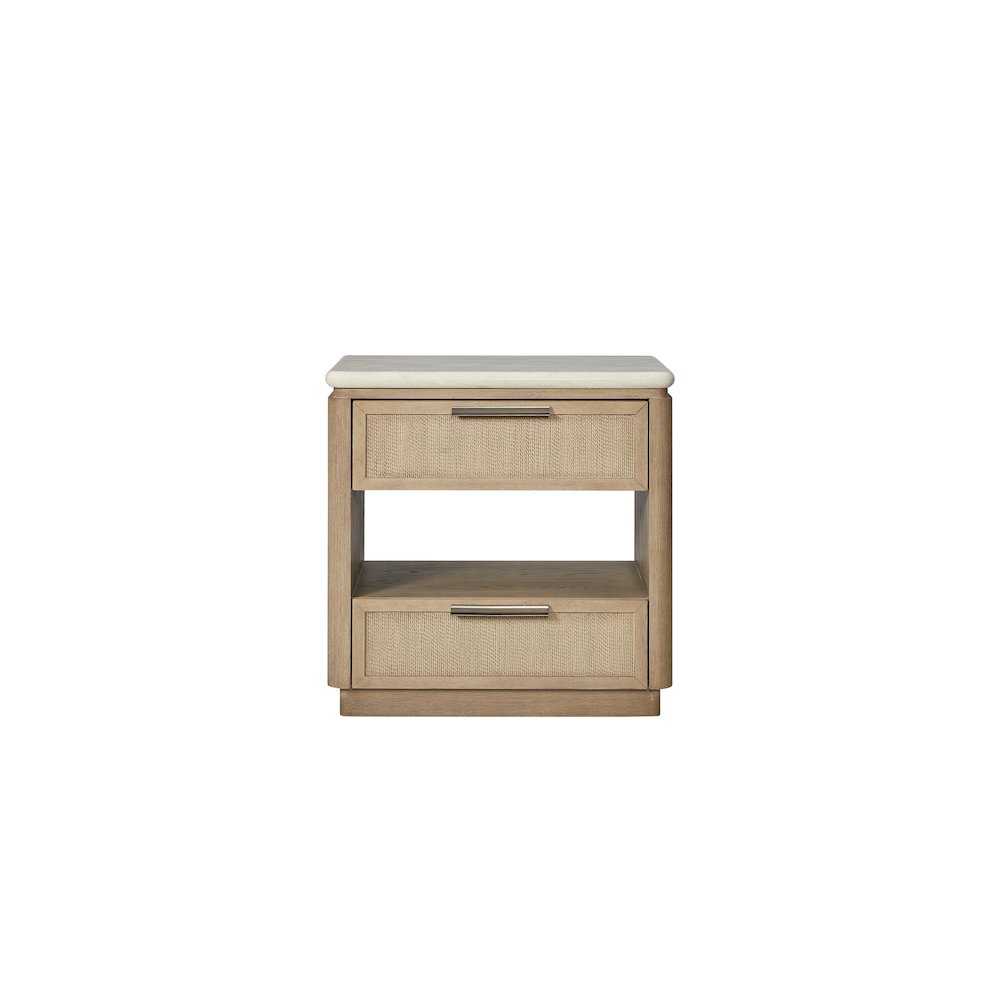 Transitional Elements Two Drawer Nightstand with Rope Fronts. Picture 2