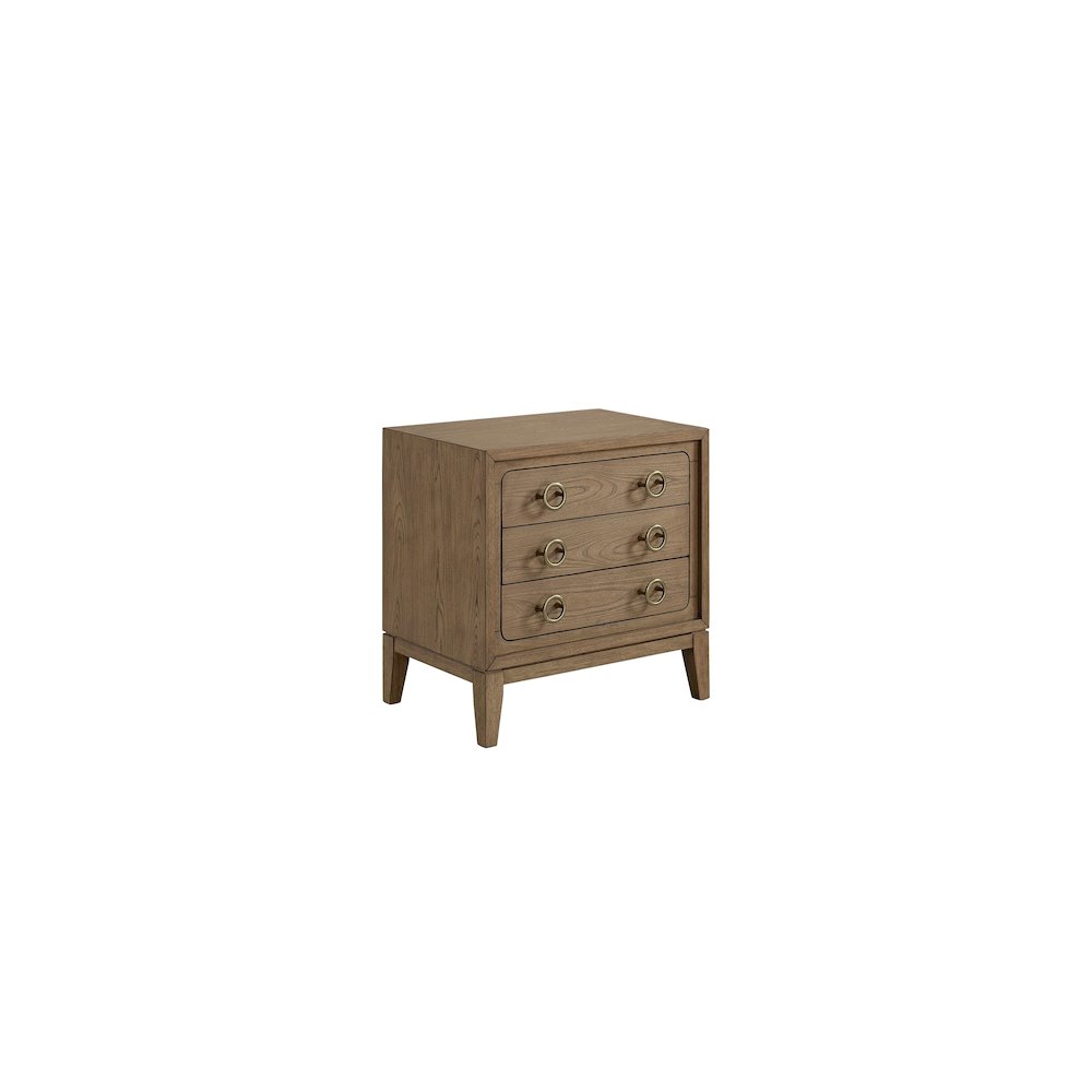 Aurora 3 Drawer Nightstand W/ USB - Latte. Picture 2