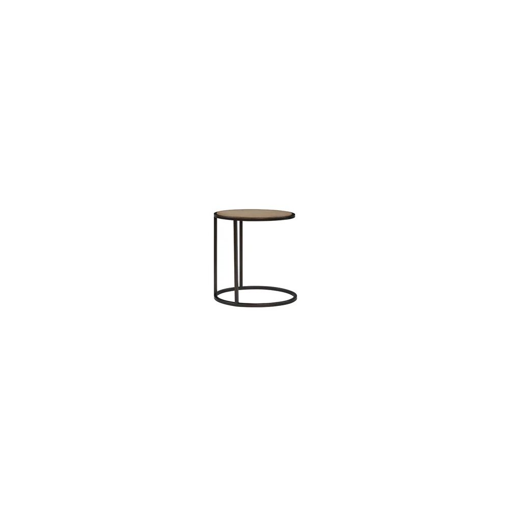 Transitional Elements Metal/Wood Top Chairside Table - Toffee. Picture 4