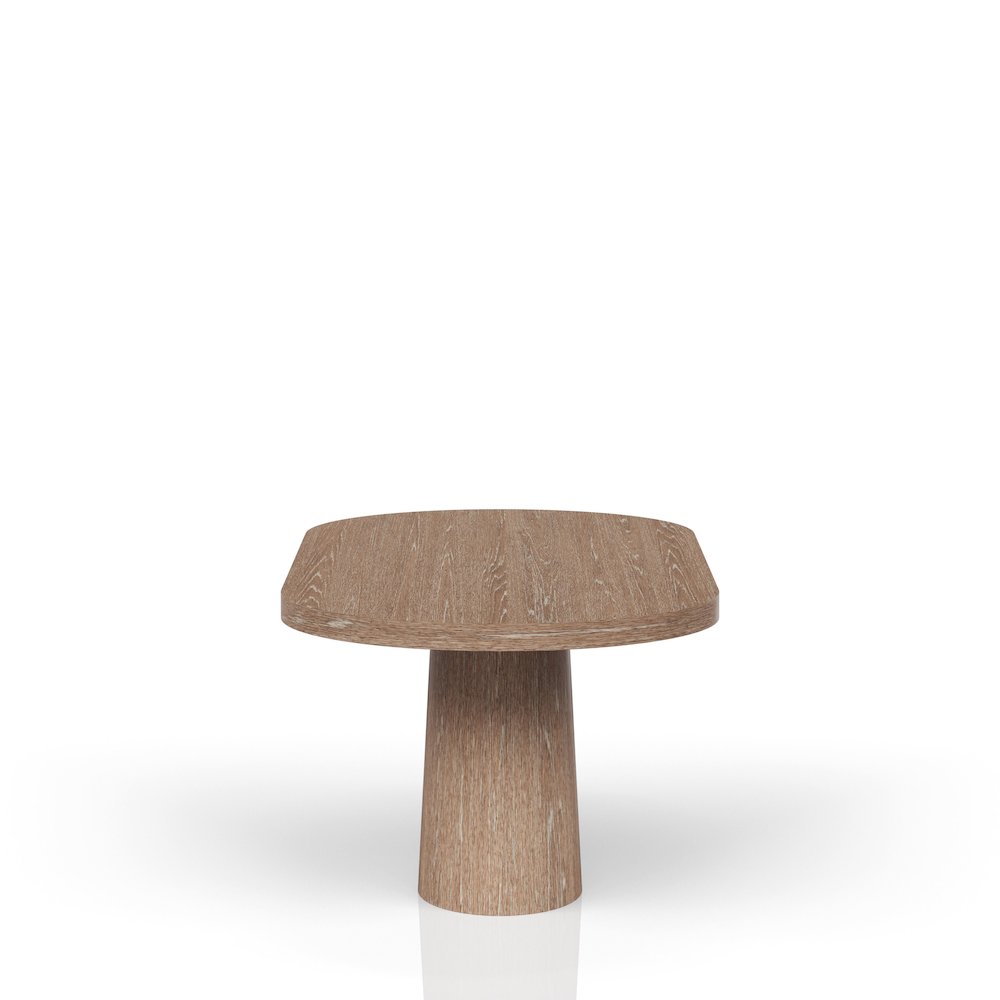 Elements Oval Pedestal Table - In Cocoa Finish. Picture 3