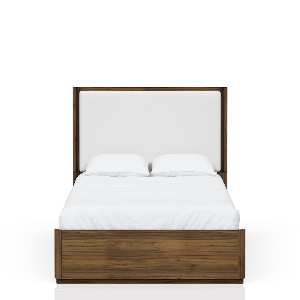 Summerfield Queen Upholstered Bed in Walnut Finish. Picture 1