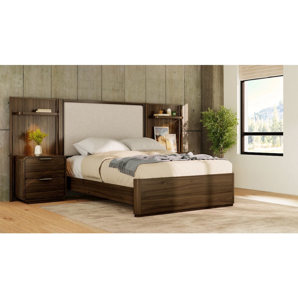 Summerfield King Upholstered Wall Bed in Walnut Finish. Picture 4